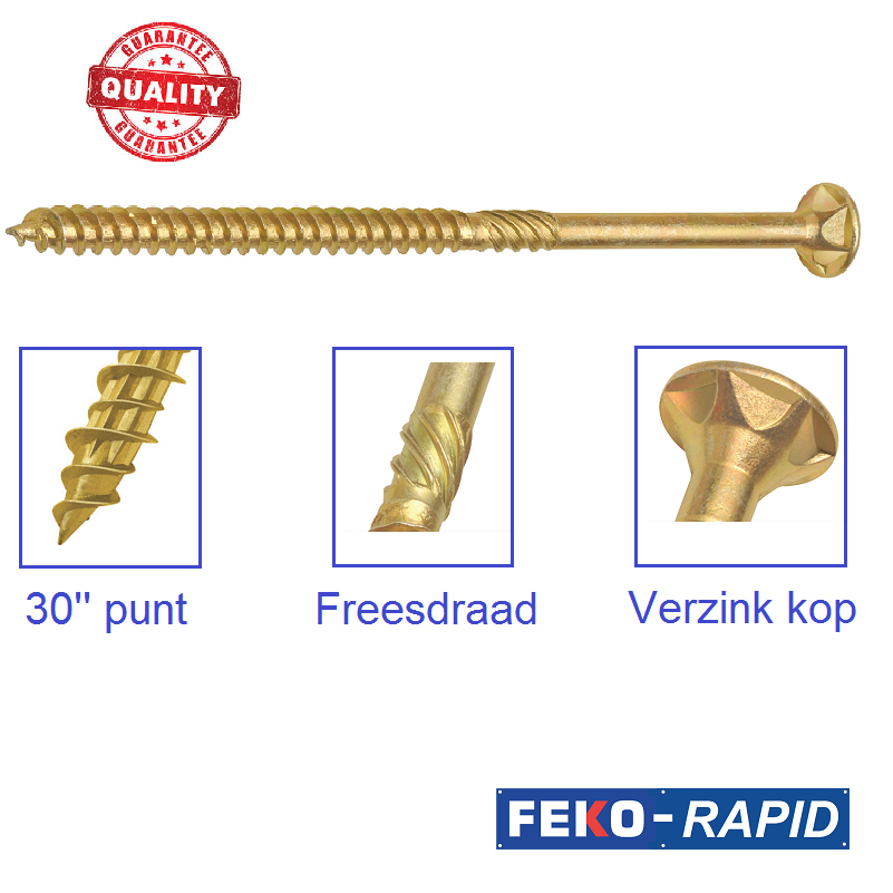 Spaanplaatschroeven FEKO-Rapid Yell-win 500+