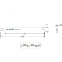 Reciprozaag Rotec RC650 metaal 300mm, 5stuks